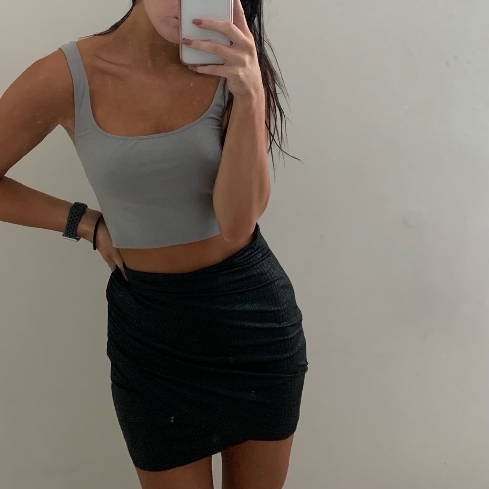 Croc Print Black bodycon skirt